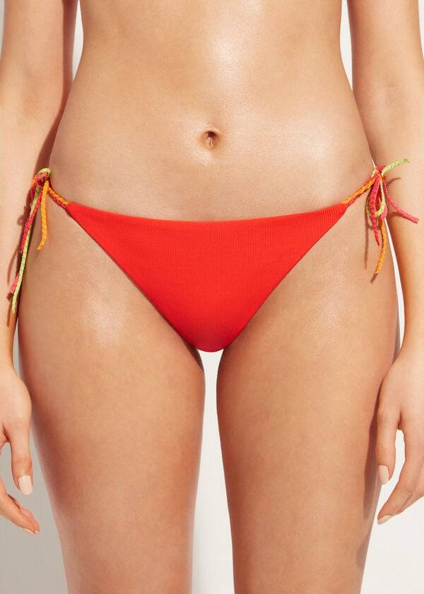 slip bikini rosso da donna calzedonia modello berlino con perizoma brasiliano
