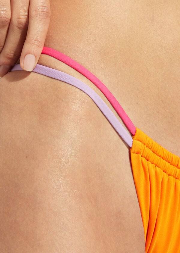 slip bikini da donna tokyo eco perizoma brasiliano arancione calzedonia
