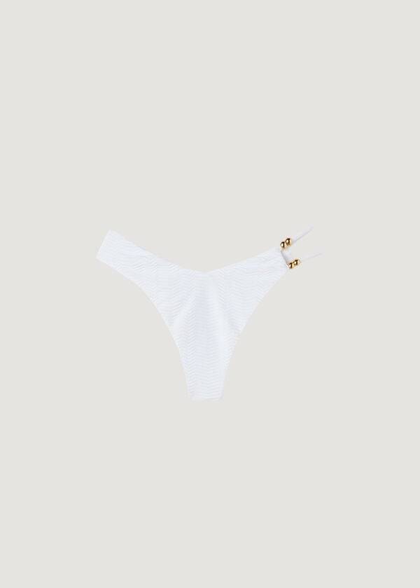 slip bikini brasiliano casablanca da donna con scollo a v e scollo a v bianco calzedonia