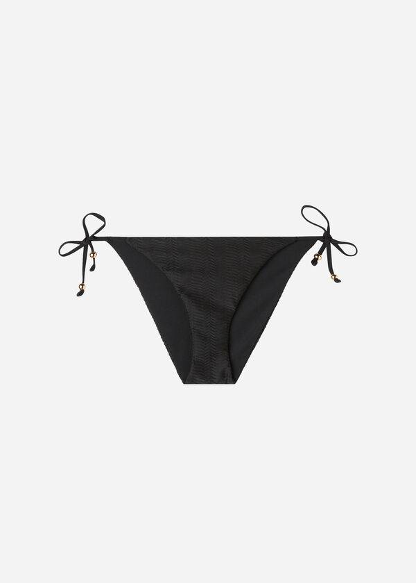 calzedonia chevron string casablanca slip bikini da donna nero