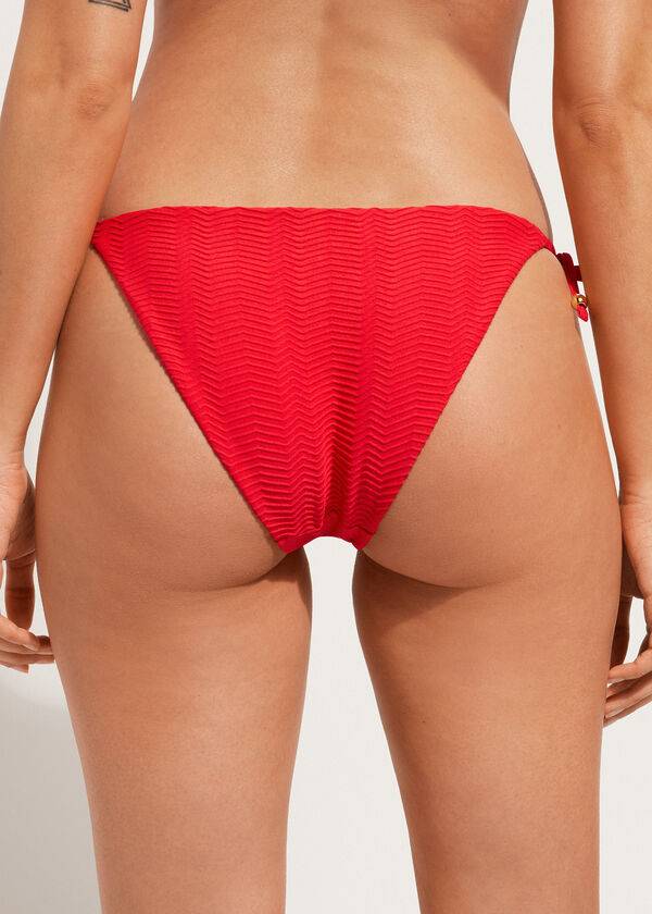 calzedonia chevron string casablanca slip bikini da donna rosso