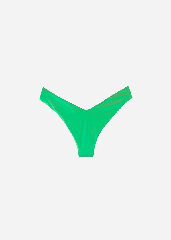 slip bikini da donna ecologico brasiliano indonesiano a vita alta calzedonia verde