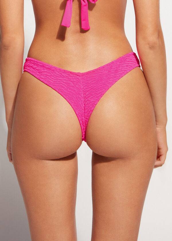 calzedonia slip bikini brasiliano miami da donna con taglio alto a v rosa