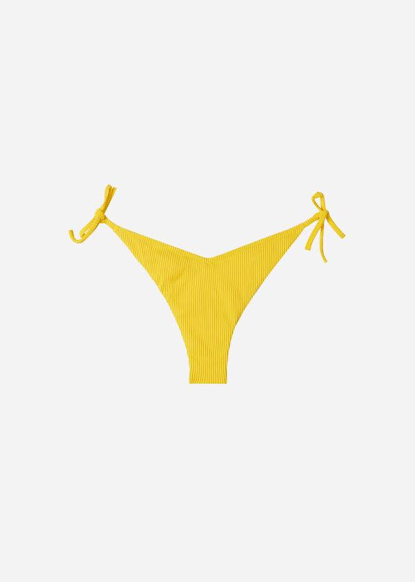 calzedonia slip bikini brasiliano new york da donna con taglio alto a v giallo