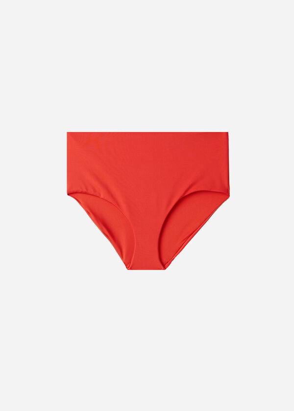 slip bikini ecologico rosso da donna calzedonia con vita alta modellante indonesia