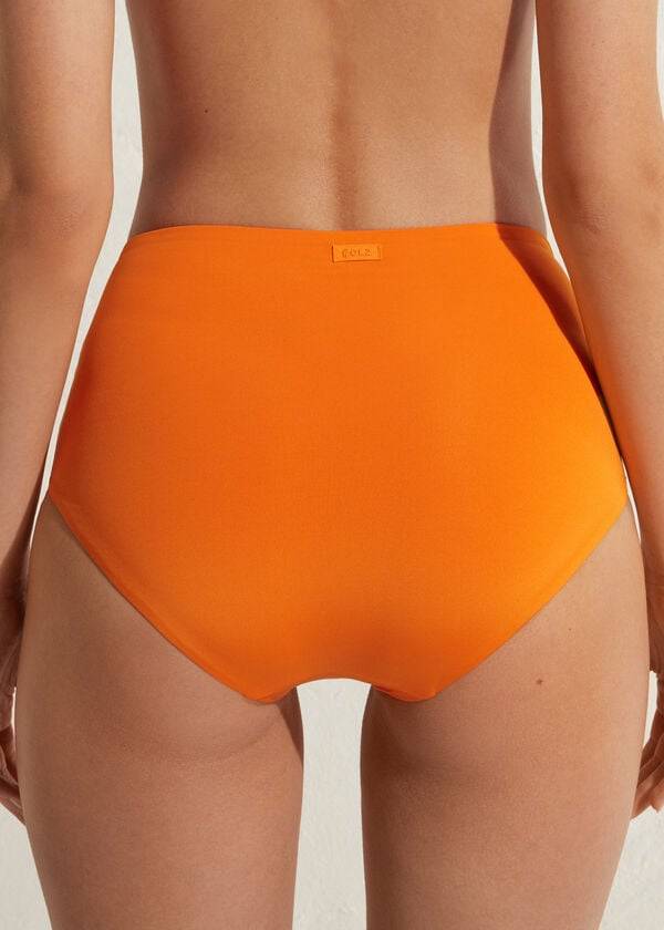 slip bikini ecologico arancione da donna calzedonia high shaper waist indonesia