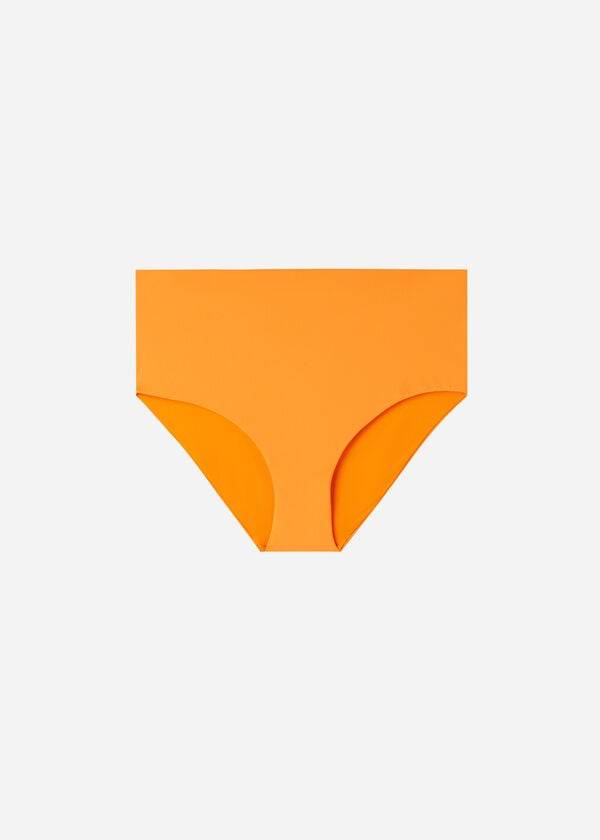 slip bikini ecologico arancione da donna calzedonia high shaper waist indonesia