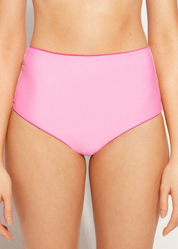 slip bikini ecologico indonesia a vita alta calzedonia da donna rosa