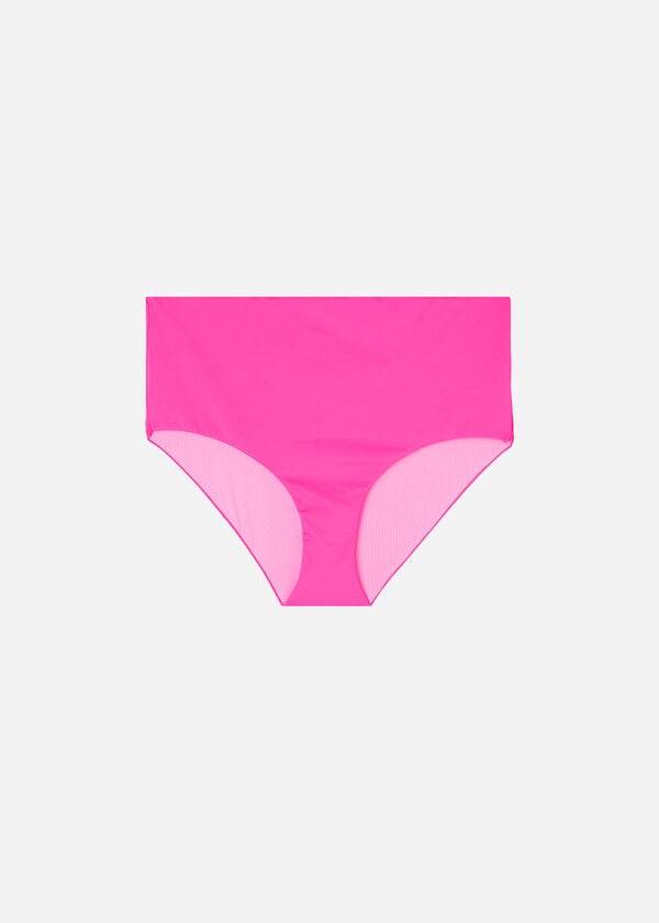 slip bikini ecologico indonesia a vita alta calzedonia da donna rosa