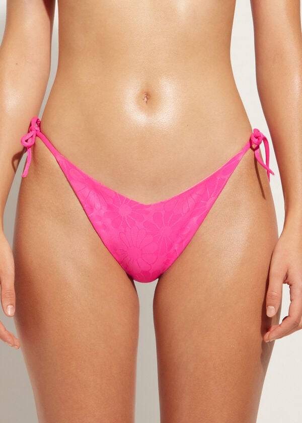 slip bikini brasiliano antibes da donna con scollo a v alto calzedonia rosa