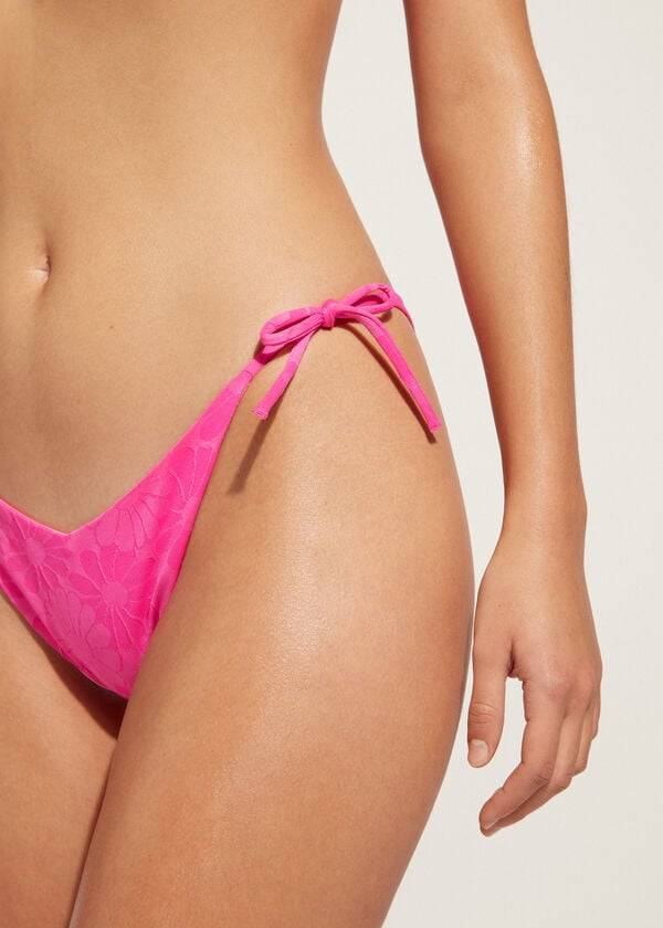 slip bikini brasiliano antibes da donna con scollo a v alto calzedonia rosa