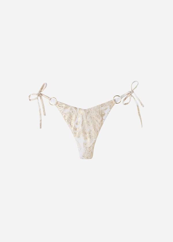 slip bikini brasiliano melbourne con scollo a v alto da donna calzedonia color oro