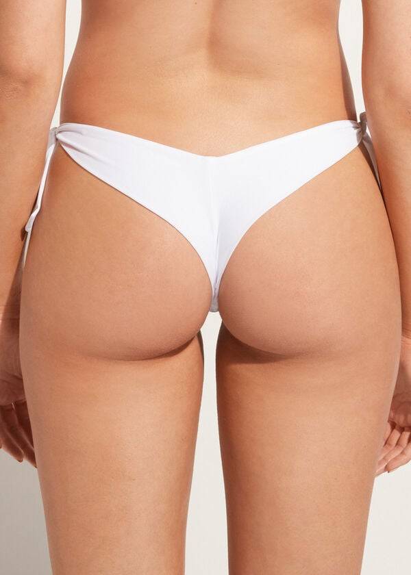 slip bikini brasiliano bianco calzedonia con scollo a v alto da donna a mumbai
