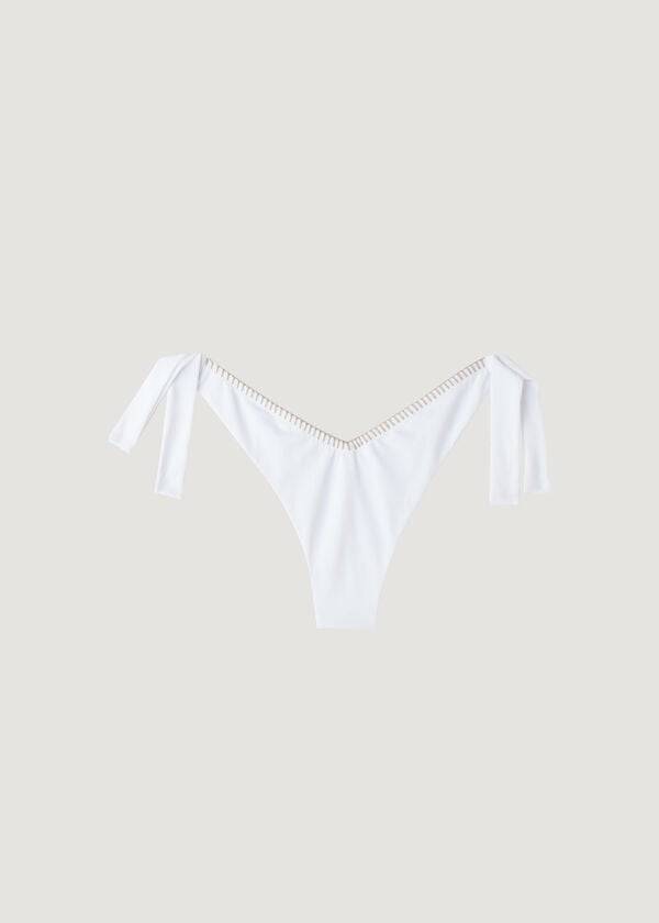 slip bikini brasiliano bianco calzedonia con scollo a v alto da donna a mumbai