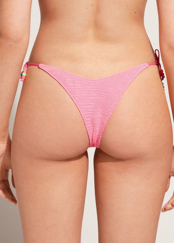 slip bikini brasiliano san diego da donna con scollo a v alto calzedonia rosa