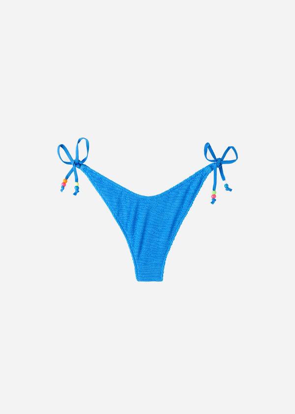slip bikini brasiliano san diego con scollo a v alto da donna calzedonia blu