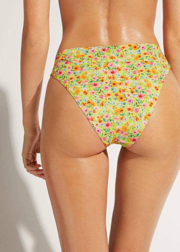slip bikini brasiliano siviglia a vita alta da donna calzedonia multicolore