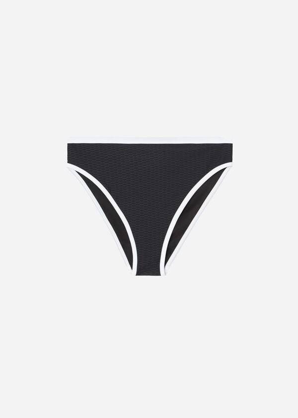 slip bikini da donna a vita alta coimbra di calzedonia nerobianco