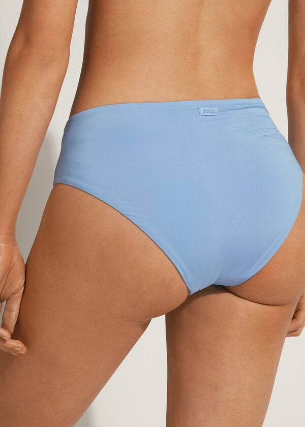 slip bikini ecologico a vita alta blu da donna calzedonia indonesia