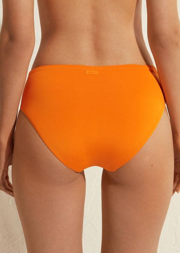 slip bikini ecologico a vita alta da donna calzedonia indonesia arancione