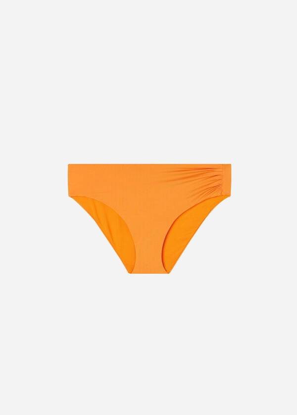 slip bikini ecologico a vita alta da donna calzedonia indonesia arancione
