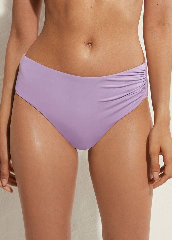 slip bikini ecologico a vita alta da donna calzedonia indonesia viola