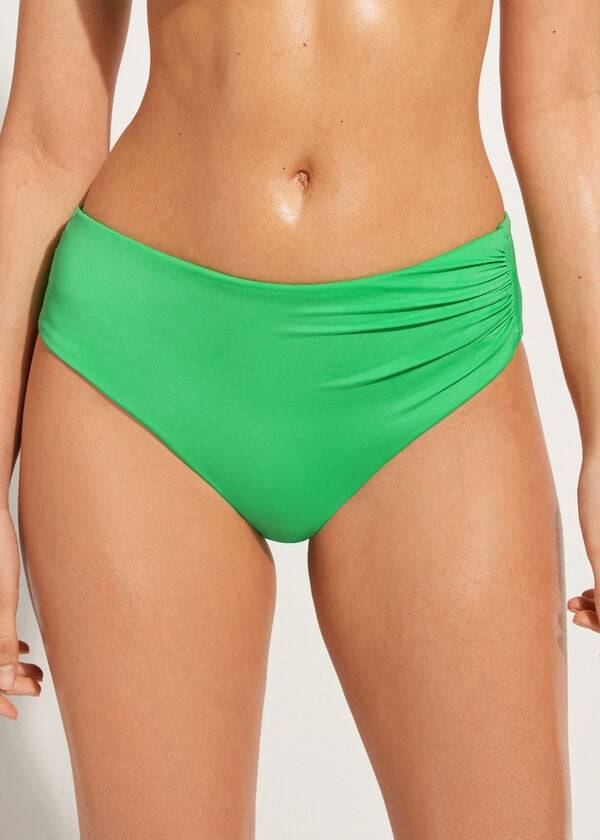 calzedonia high waist indonesia eco bikini bottom da donna verde