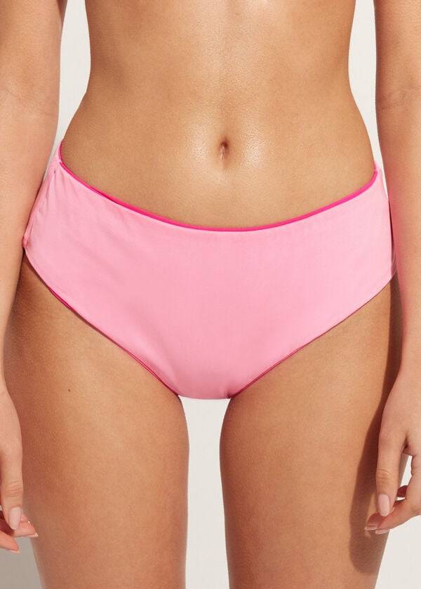 slip bikini rosa a vita alta da donna calzedonia indonesia eco