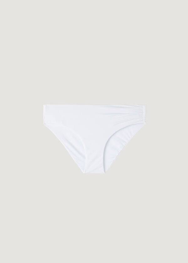 slip bikini ecologico a vita alta da donna calzedonia indonesia bianco