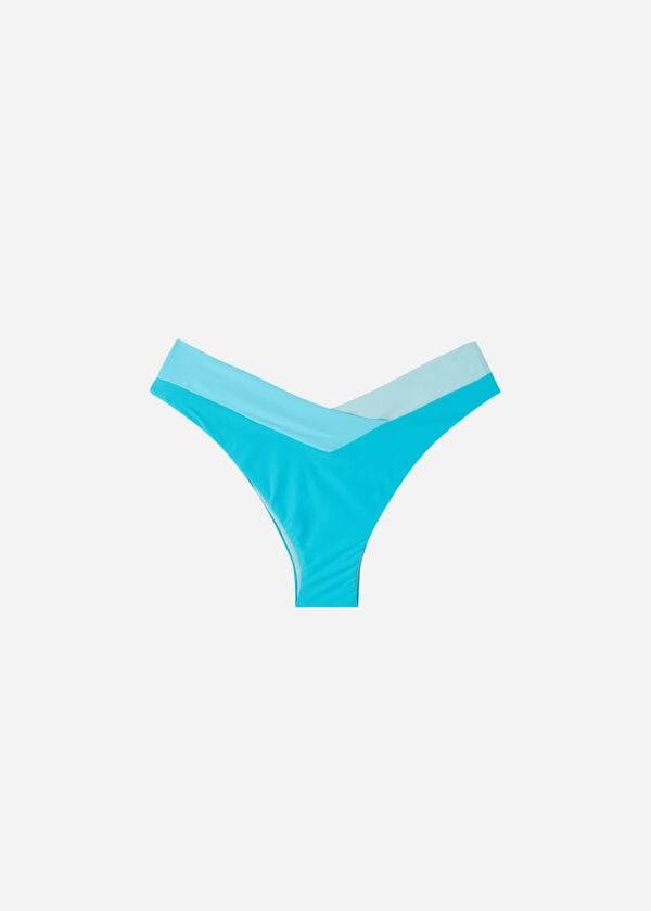 slip bikini brasiliano sgambato azzorre da donna calzedonia turchese verde
