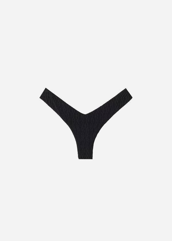 slip bikini brasiliano mykonos con scollo alto calzedonia da donna colore nero