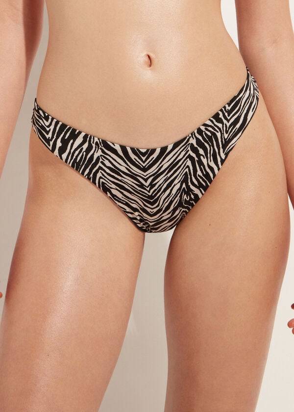 slip bikini brasiliano nairobi con scollo alto da donna calzedonia nero