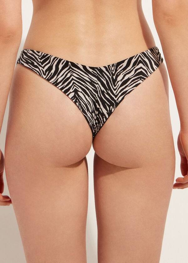 slip bikini brasiliano nairobi con scollo alto da donna calzedonia nero