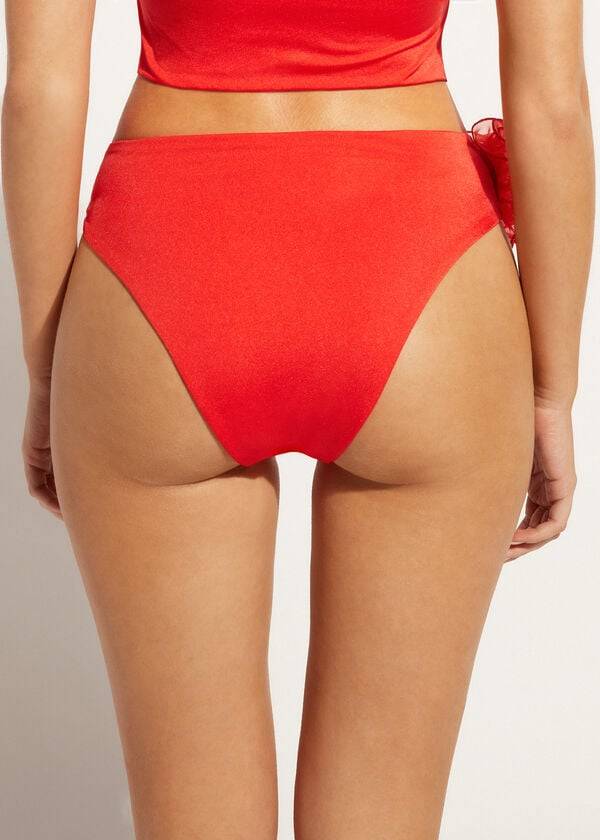 slip bikini bora bora a vita alta calzedonia da donna rosso