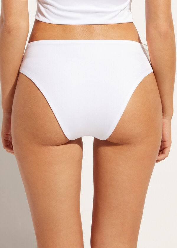 slip bikini bora bora a vita alta da donna calzedonia bianco