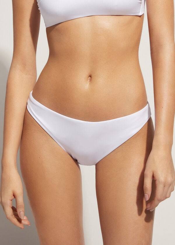calzedonia indonesia eco slip bikini da donna a vita bassa bianco