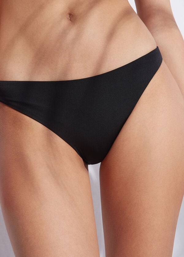 slip bikini a vita bassa eco indonesia calzedonia da donna nero