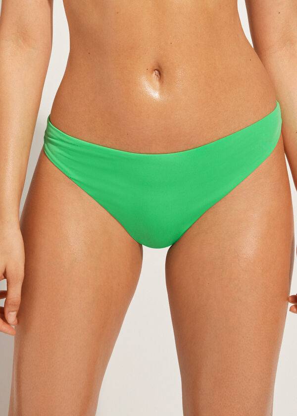 slip bikini a vita bassa eco indonesia calzedonia da donna verde