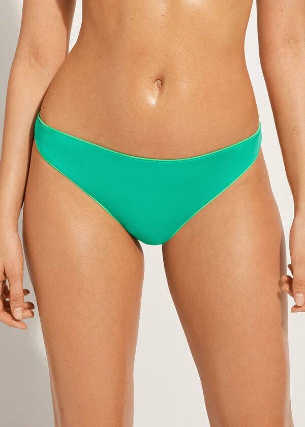 slip bikini a vita bassa eco indonesia calzedonia da donna verde