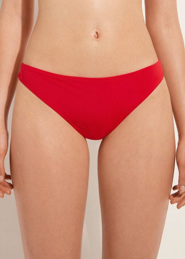 slip bikini a vita bassa eco indonesia calzedonia da donna rosso