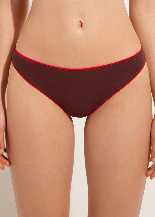 slip bikini a vita bassa eco indonesia calzedonia da donna rosso