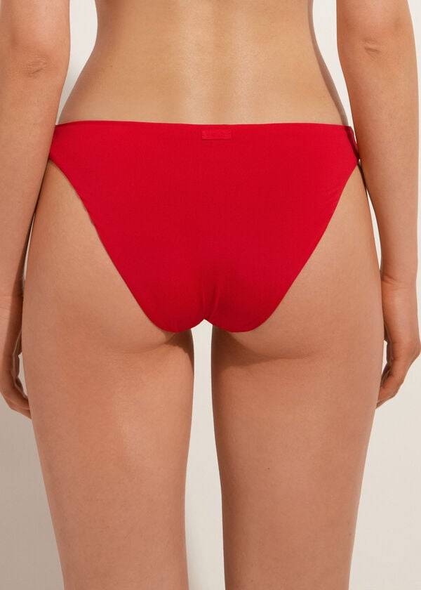 slip bikini a vita bassa eco indonesia calzedonia da donna rosso
