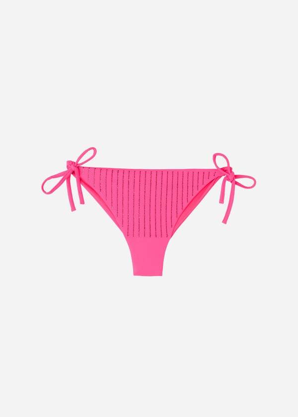 slip bikini da donna shanghai con perizoma brasiliano e strass calzedonia rosa