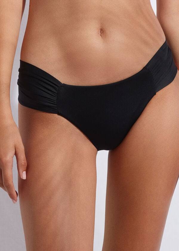 slip bikini con volant indonesia da donna calzedonia nero