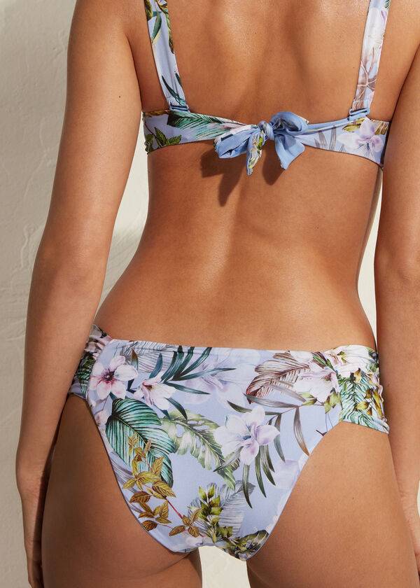 slip bikini calzedonia ruffly atene da donna blu