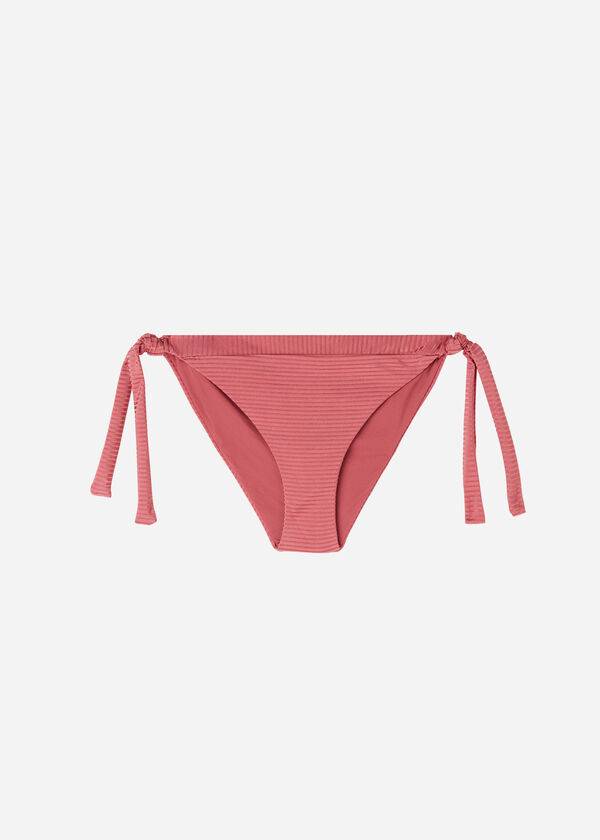 slip bikini da donna biarritz con lacci laterali calzedonia marroni
