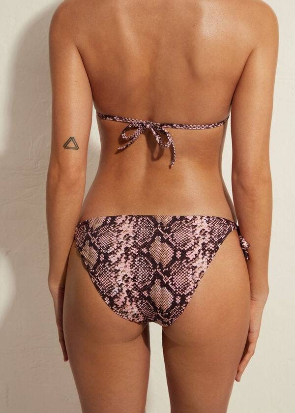 calzedonia side tie sidney slip bikini da donna rosa