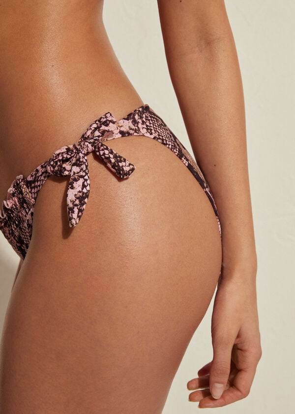 calzedonia side tie sidney slip bikini da donna rosa
