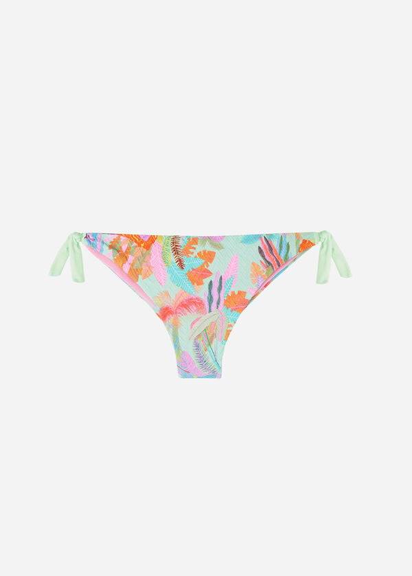 calzedonia side-tie brazilian foliage tahiti - slip bikini da donna verde