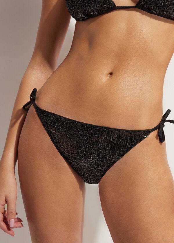 slip bikini nero da donna calzedonia string cannes